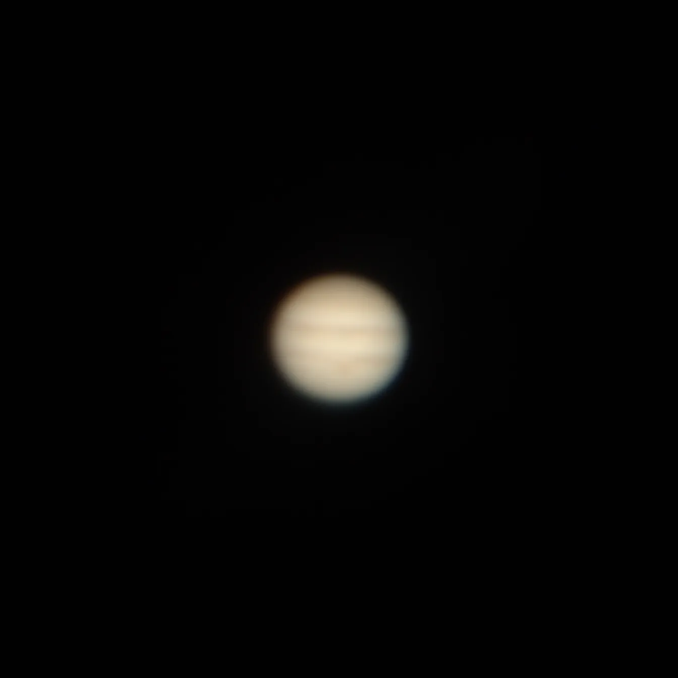 A fuzzy close-up of Jupiter.