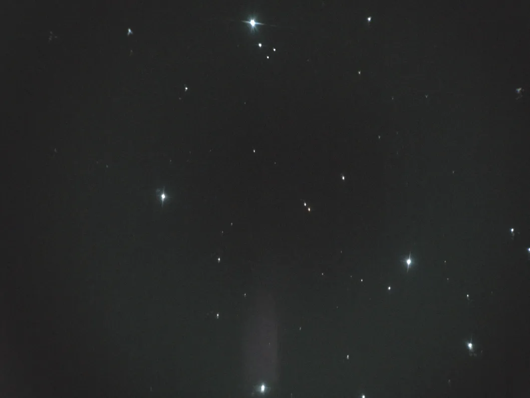 A very zoomed-in shot of Pleiades.