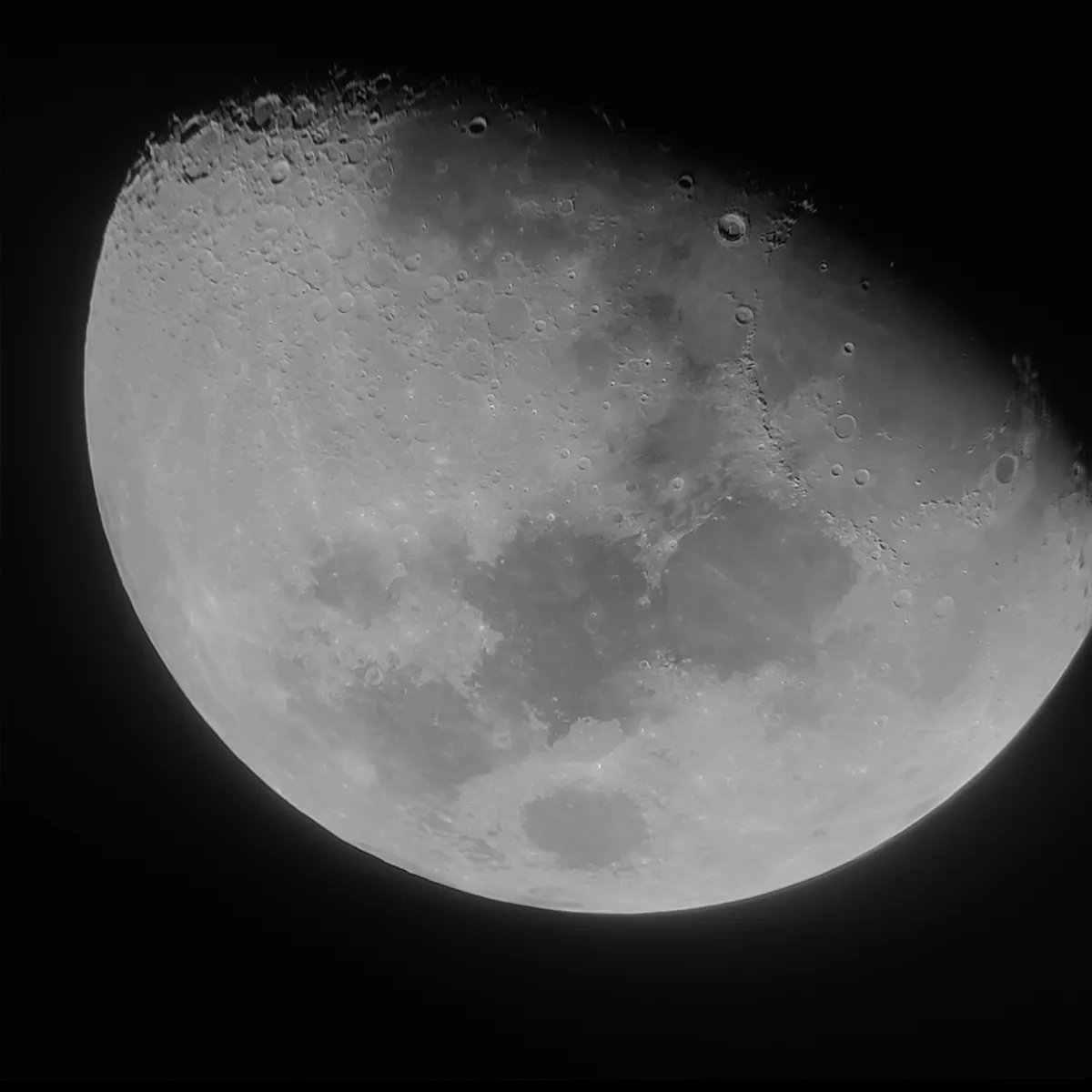 A close-up image of the Moon.